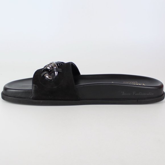 NEW VALENTINO GARAVANI Chain Slide Sandal, Black, EU 38.5 - Picture 4 of 16